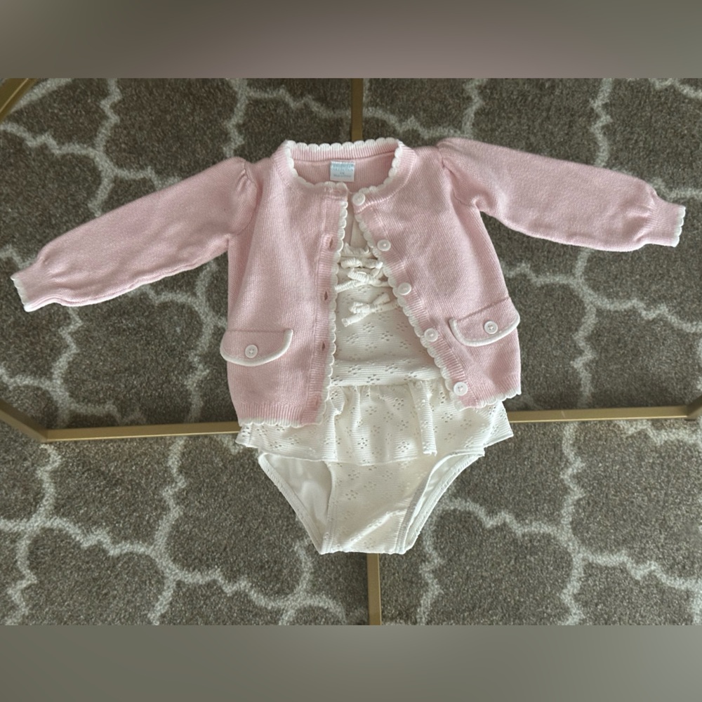 Edgehill Collection x The Broke Brooke - Eyelet Swimsuit & Cardigan - size: 9M